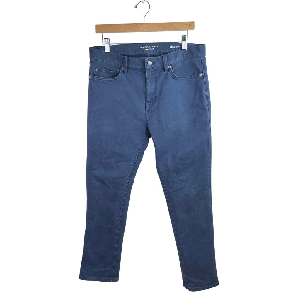 Banana Republic Traveler Blue Slim Fit Straight Stretch Denim Jeans Sz 32x30